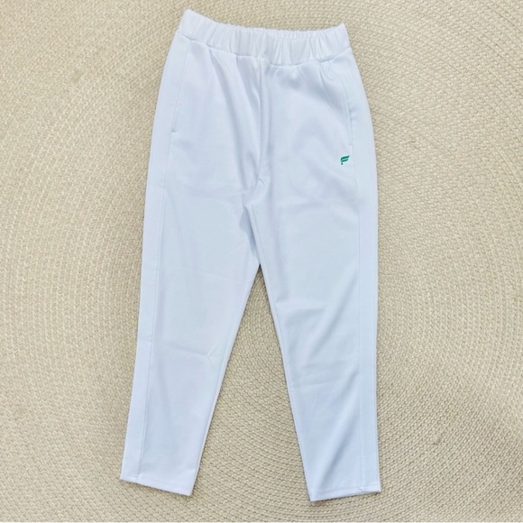 Fabletics Tricot Tapered White Track Pants - Picture 5 of 7